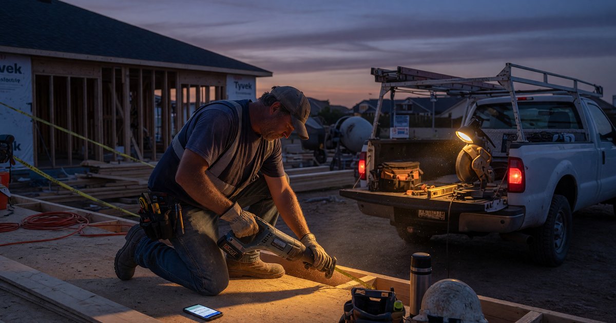 Editorial photo, contractor tradesman context: The 2026 Contractor AI Stack: What to Automate First, Second, and Never