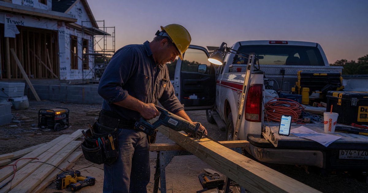 Editorial photo, contractor tradesman context: AI Marketing Agency in Charlotte: What Actually Works in 2026